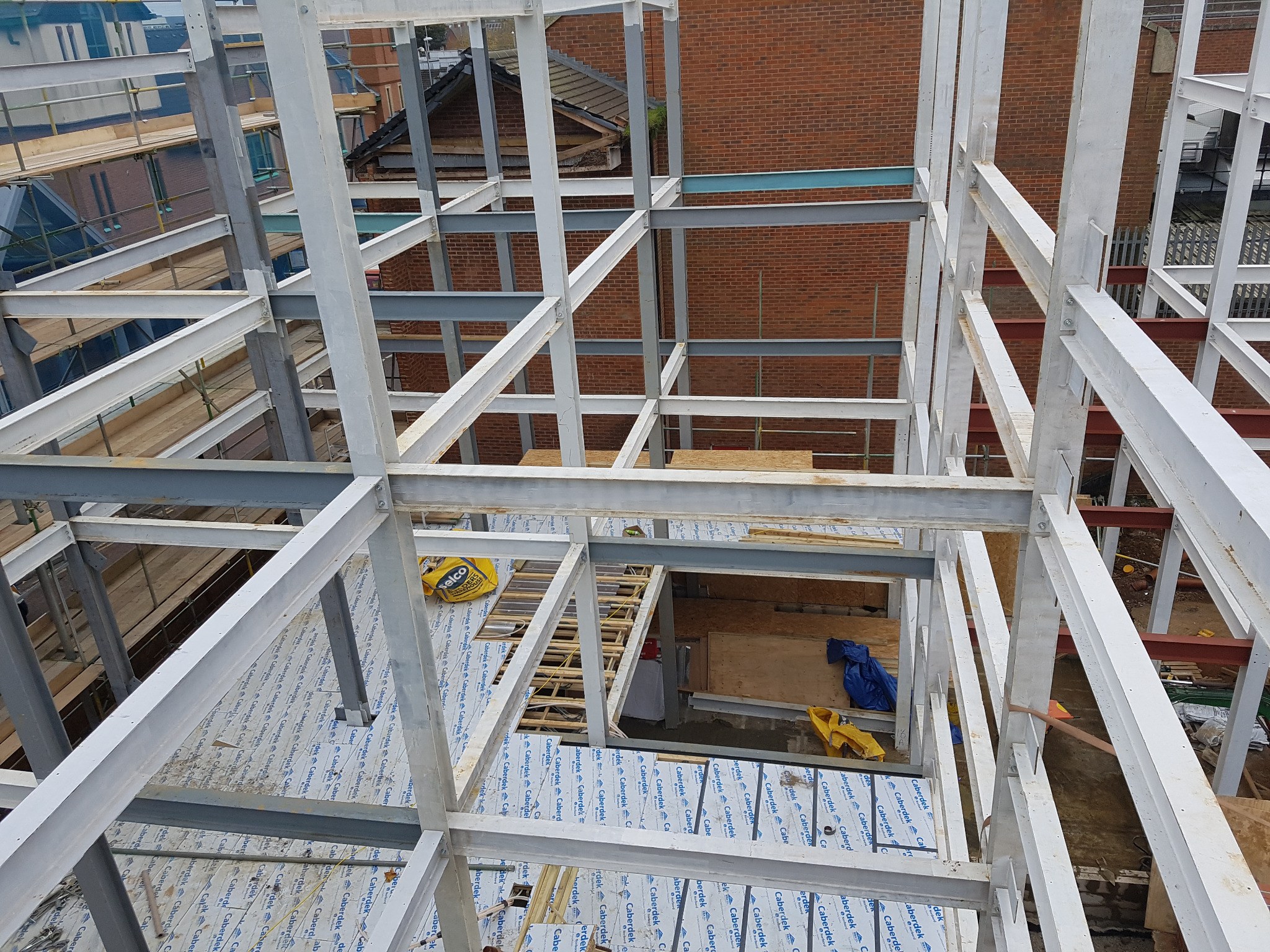 Structural steel frame at Imperial Place